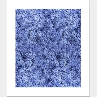 Abstract Blue Ink Brush Stripling Texture Posters and Art